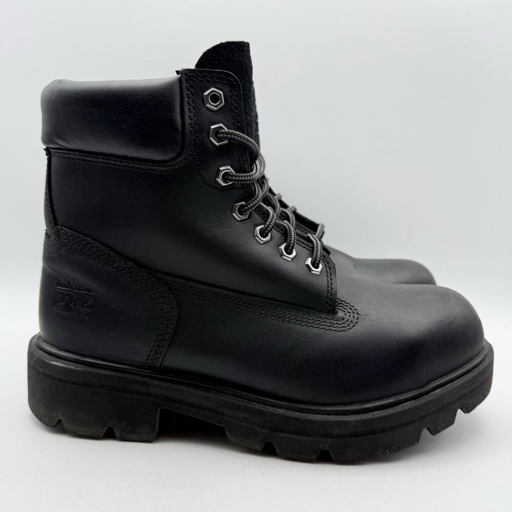 Timberland Pro Mens Sawhorse 6" Composite Toe Work Boots US 7 Wide Black WP EUC